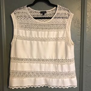 The Limited white camisole with lace in size L